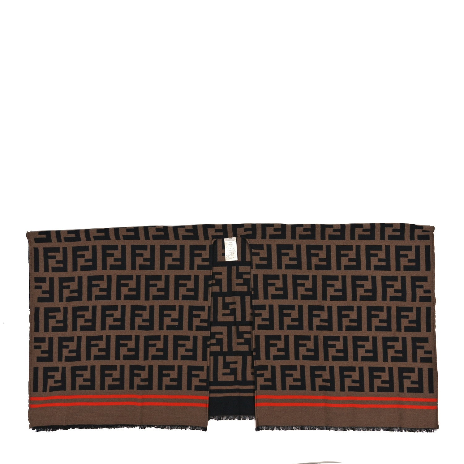 Fendi Wool Silk FF Poncho Camel 1 of 3