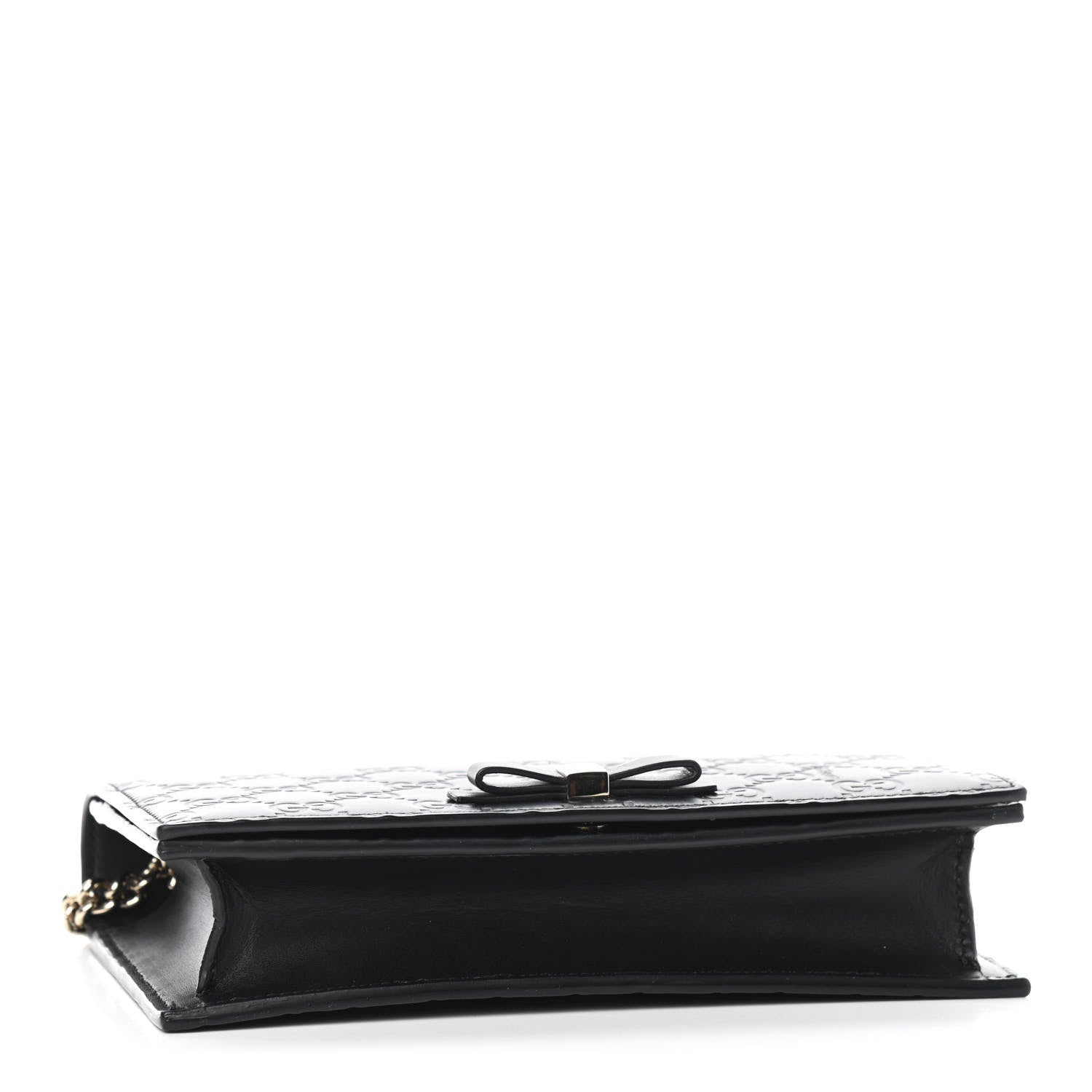 Gucci Guccissima Signature Bowy Chain Wallet Black 2 of 5