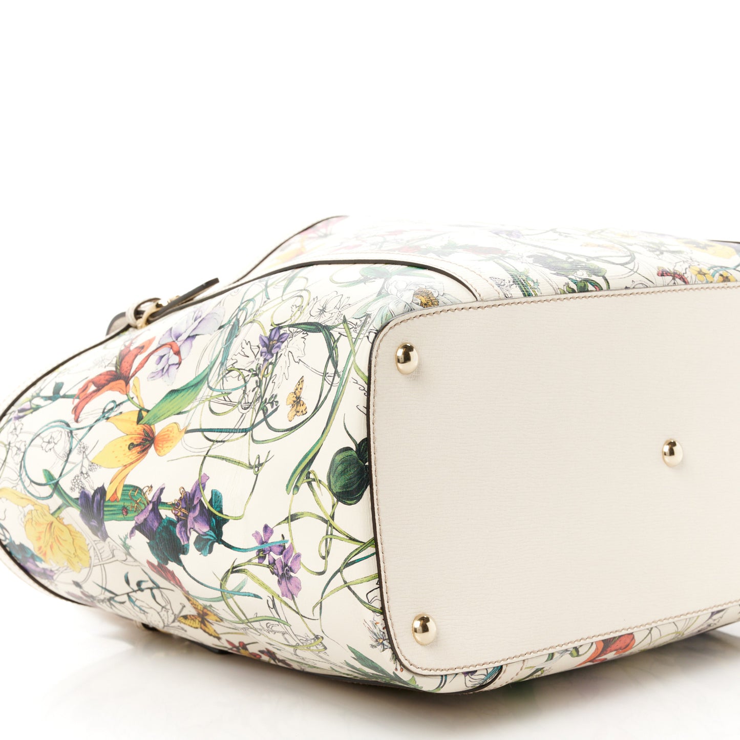 Calfskin Flora Infinity Medium Nice Tote Off White