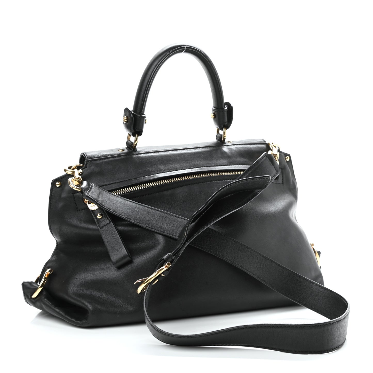 Calfskin Medium Sofia Satchel Black