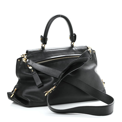 Salvatore Ferragamo Calfskin Medium Sofia Satchel Black 2 of 8