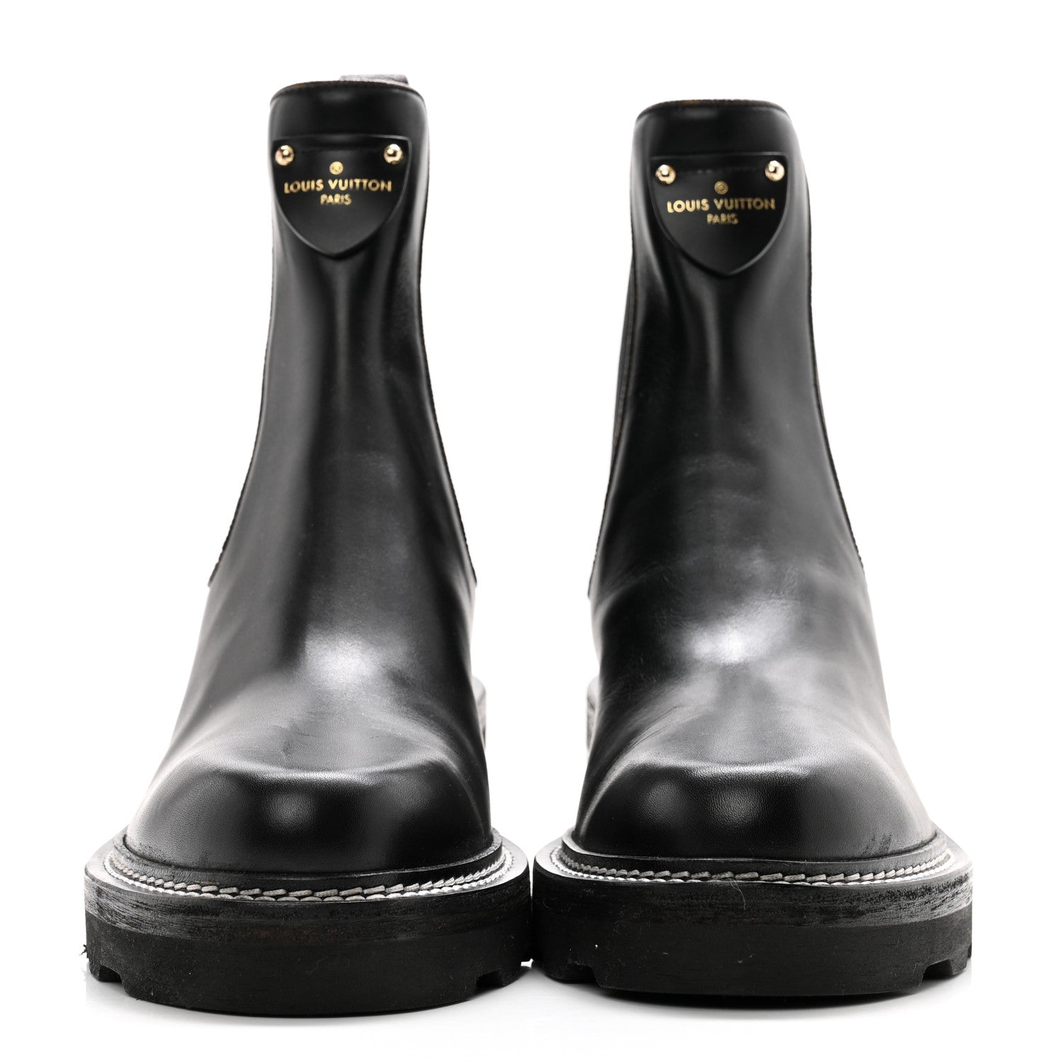 Louis Vuitton Calfskin Monogram Beaubourg Ankle Boots 41 Black 2 of 14