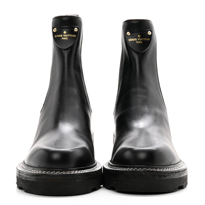 Louis Vuitton Calfskin Monogram Beaubourg Ankle Boots 41 Black 2 of 14