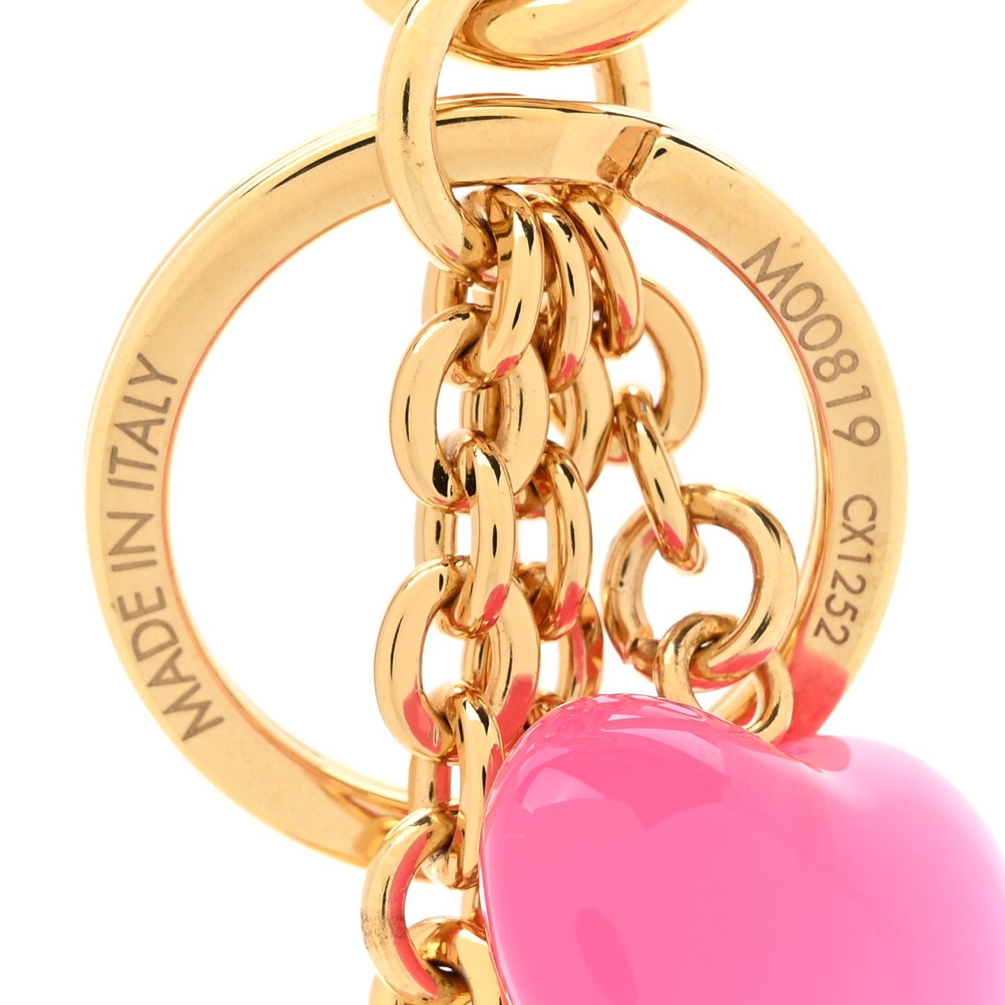 Coeurs Heart Bag Charm Key Holder Pink