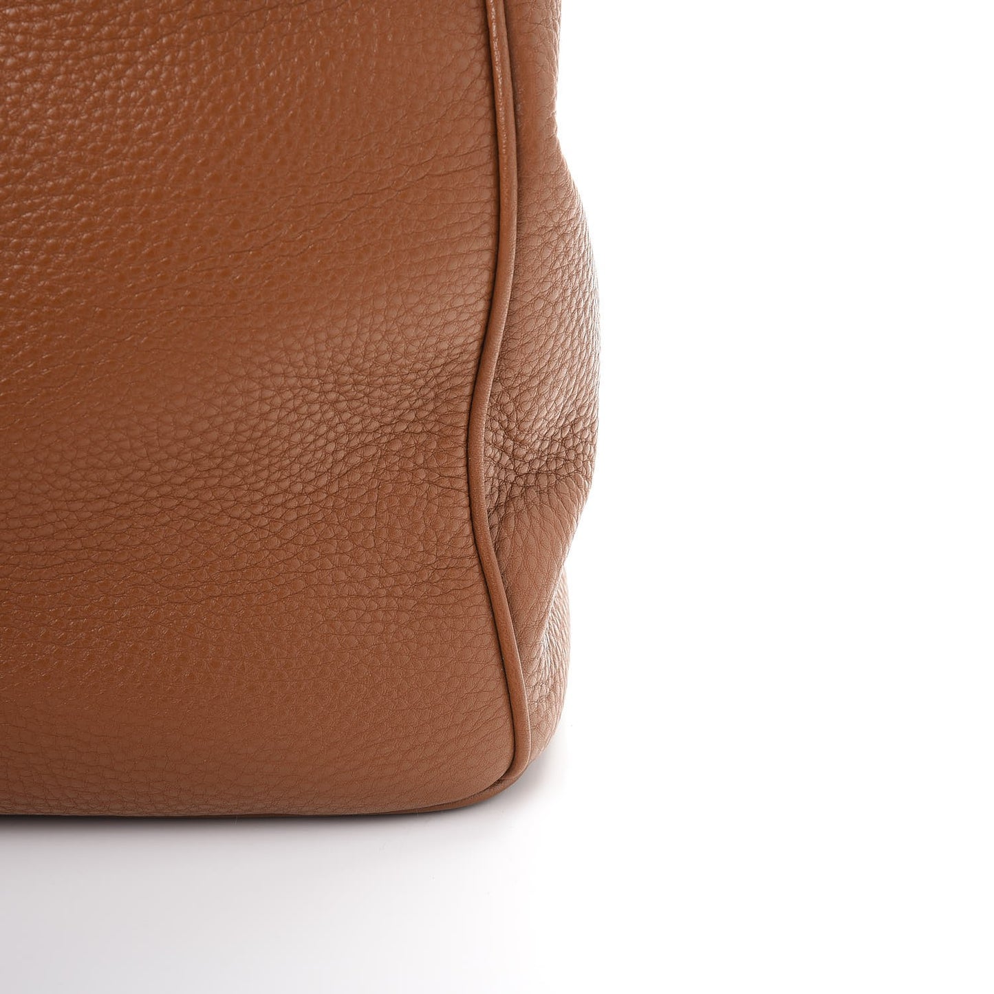 Vitello Daino Large Double Zip Tote Brandy