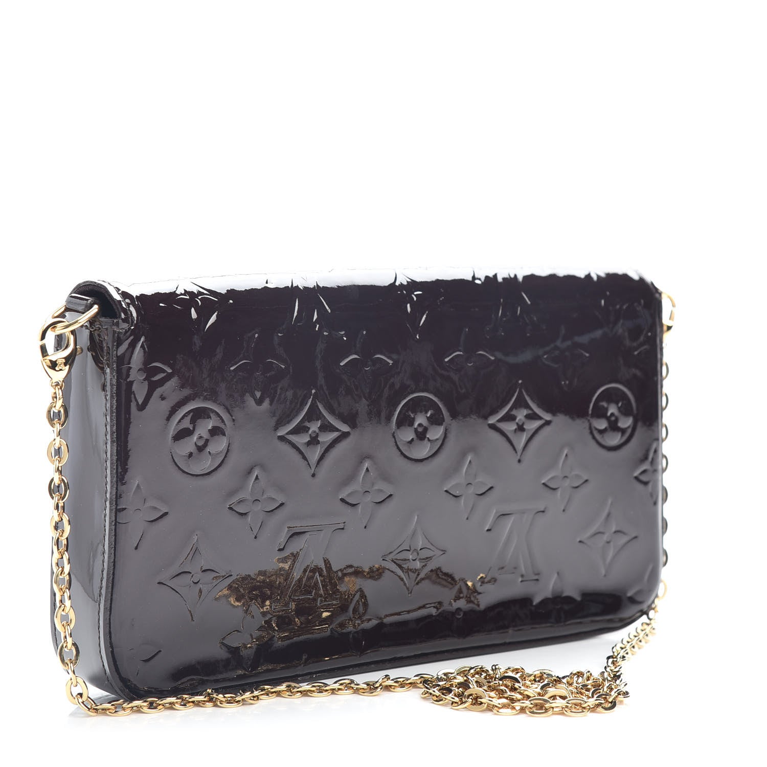 Louis Vuitton Vernis Pochette Felicie Chain Wallet Amarante 2 of 4
