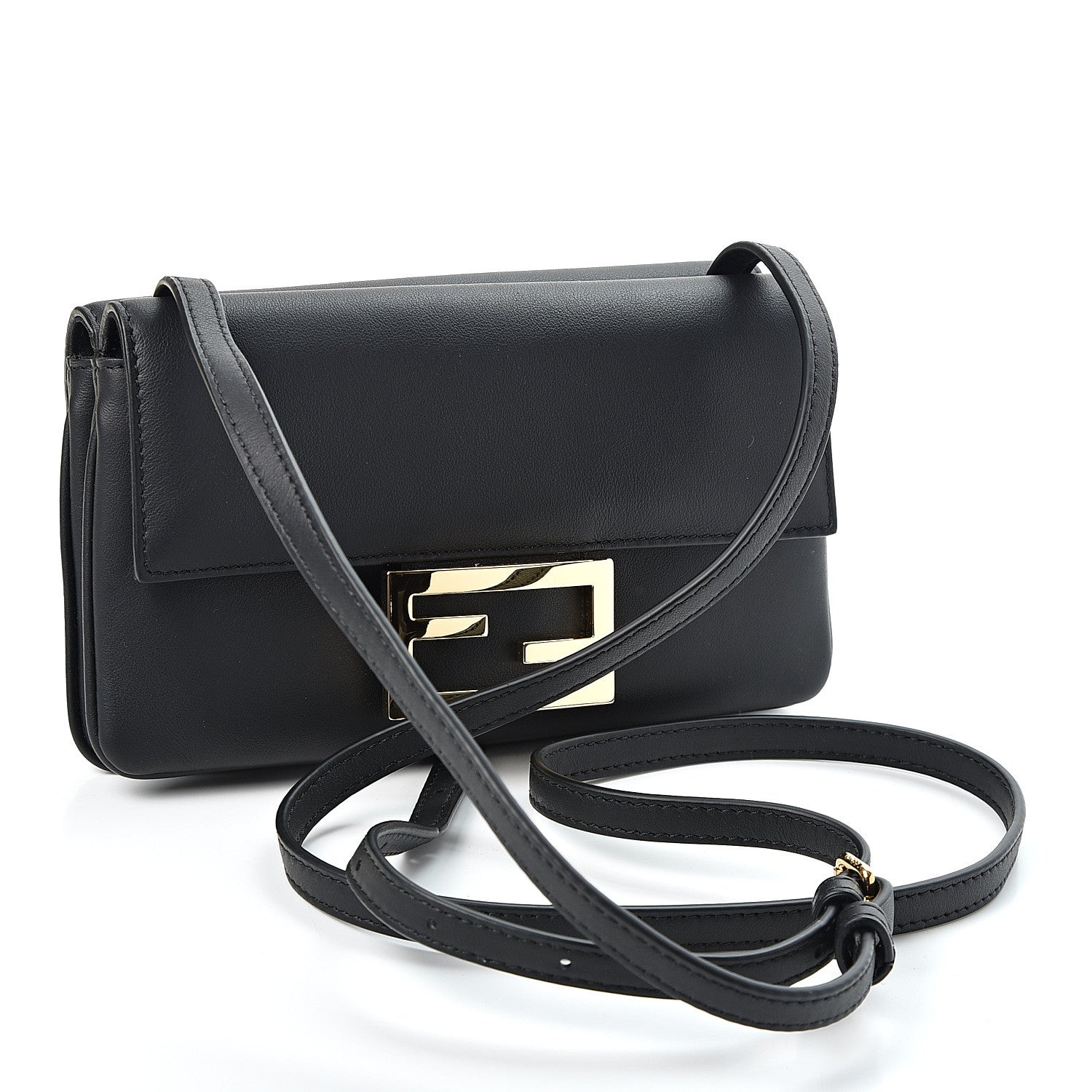 Fendi Vitello Grace Matte Duo Baguette Black 2 of 11