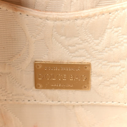 Dolce & Gabbana Wicker Calfskin Box Top Handle Bag White 6 of 10