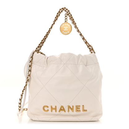Chanel Shiny Calfskin Quilted Mini Chanel 22 White 1 of 10