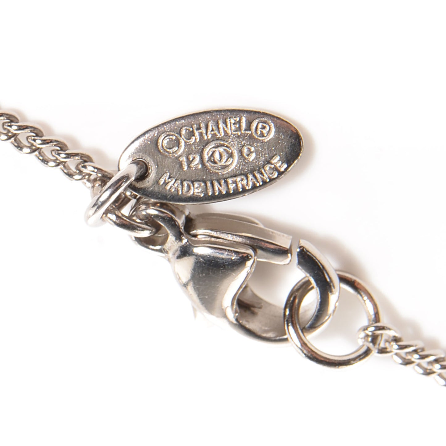 Crystal Large CC Necklace Silver