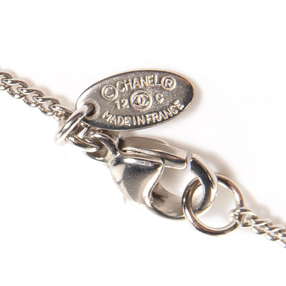 Chanel Crystal Large CC Necklace Silver 5 of 5