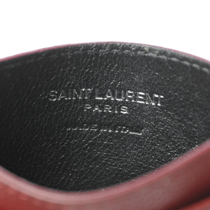 Saint Laurent Grain De Poudre Matelasse Chevron Monogram Credit Card Case Palissandre 6 of 13