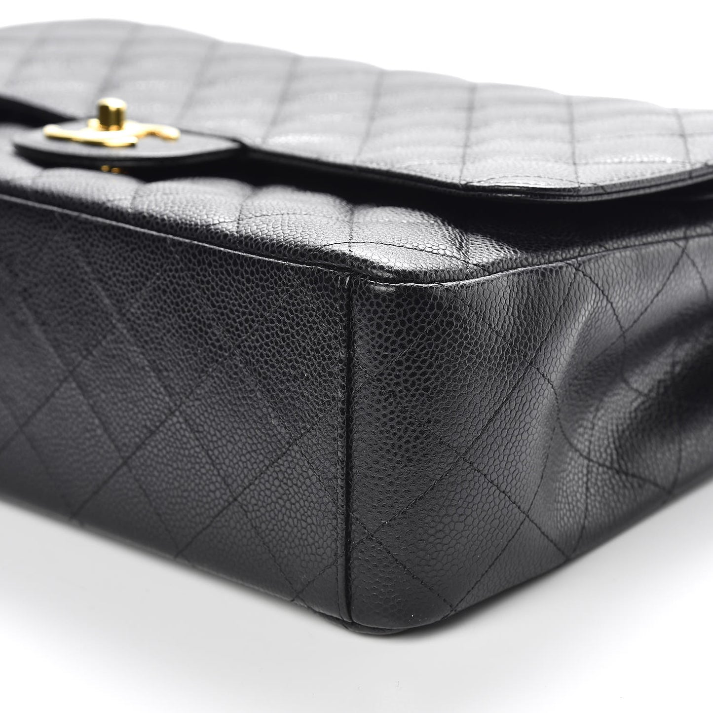 Caviar Quilted Maxi Double Flap Black