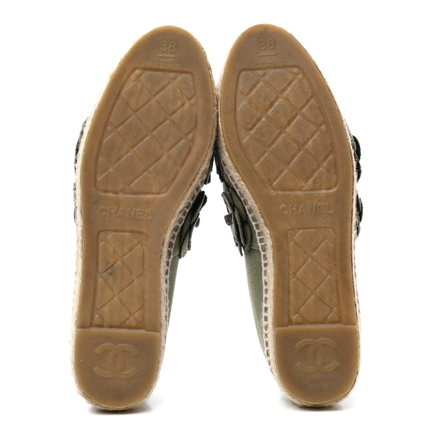 Suede Camellia CC Espadrilles 38 Khaki