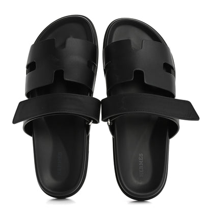 Hermes Calfskin Mens Chypre Sandals 43 Black 2 of 10