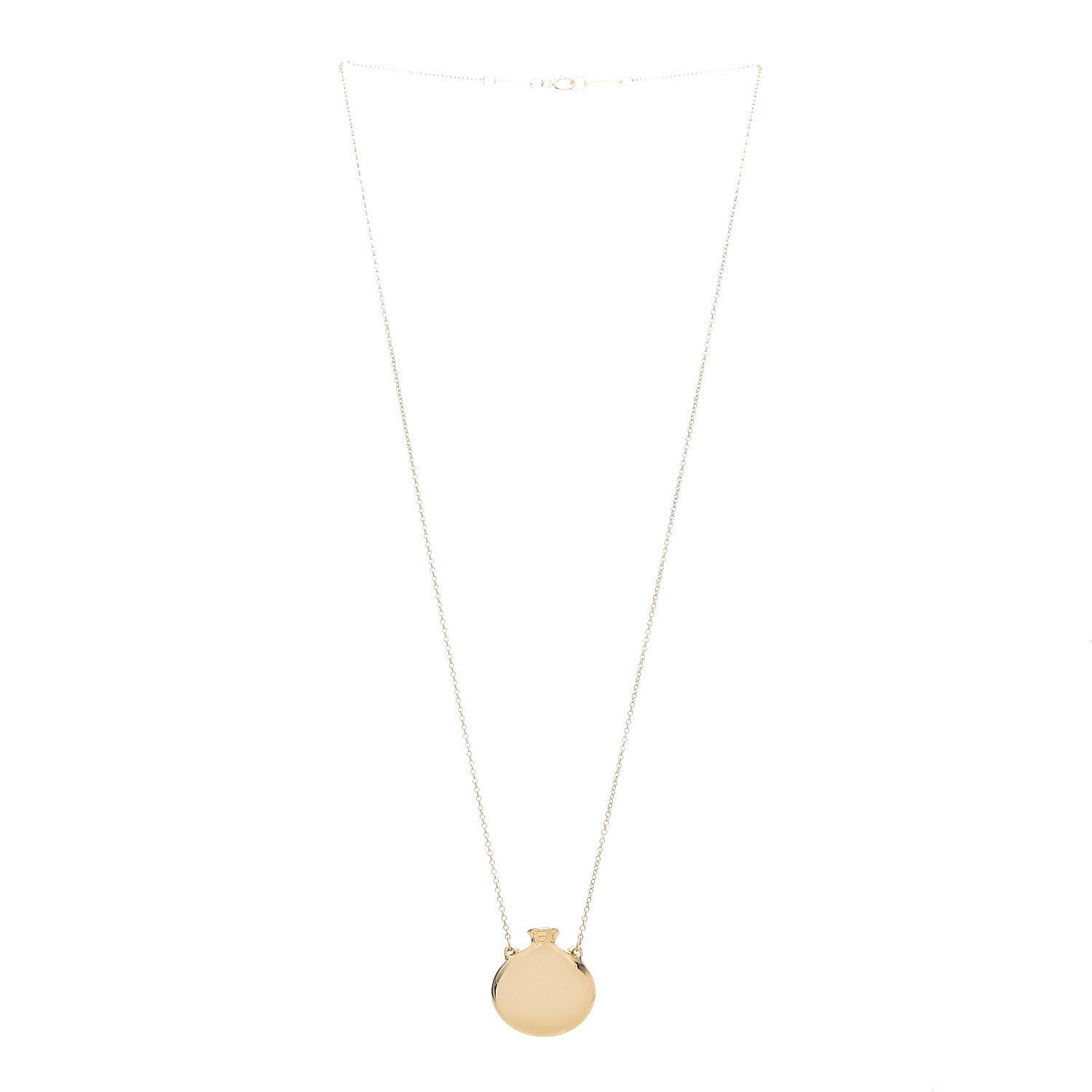 Tiffany 18K Yellow Gold Elsa Peretti Open Bottle Pendant Necklace 3 of 10