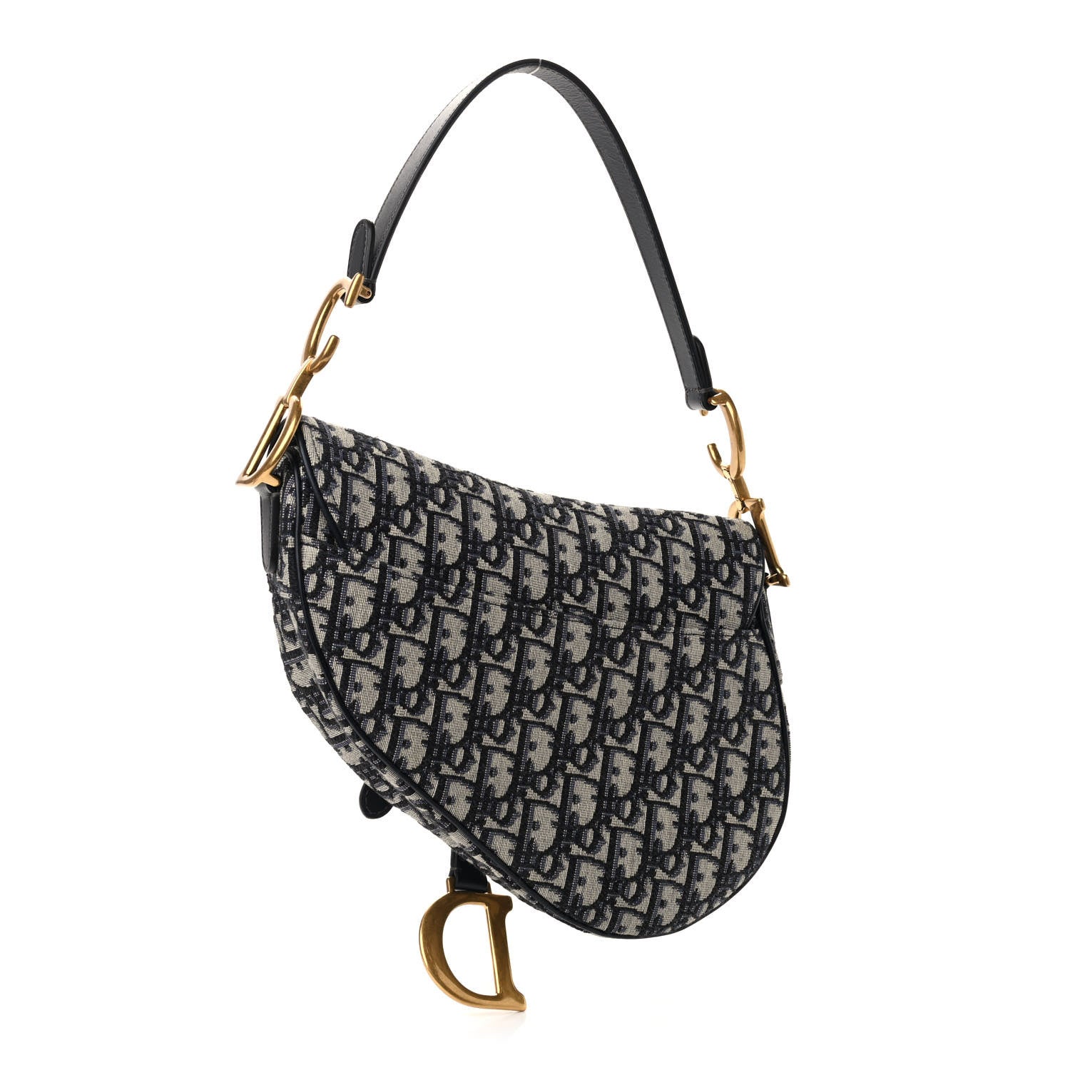 Christian Dior Oblique Saddle Bag Blue 3 of 9