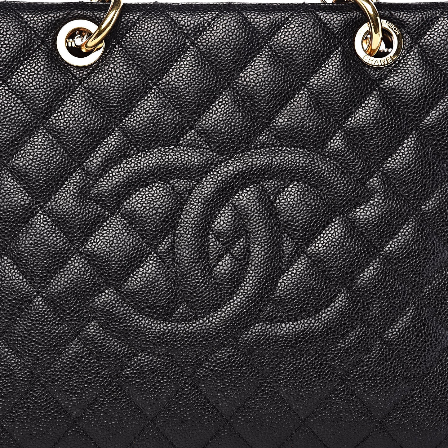 Caviar Quilted Grand Shopping Tote GST Black