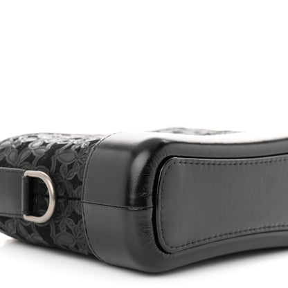 Chanel Calfskin Wool Felt Embossed Small Gabrielle Logo Hobo Black 9 of 10