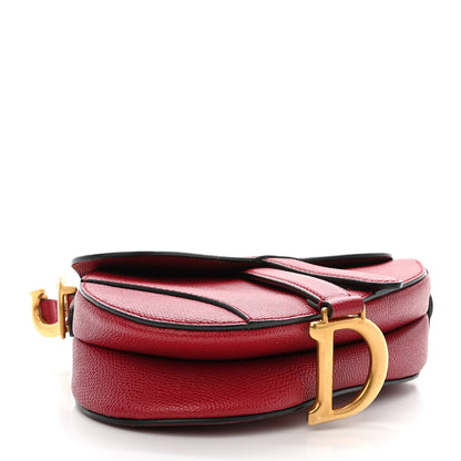 Christian Dior Grained Calfskin Mini Saddle Bag Red 4 of 10