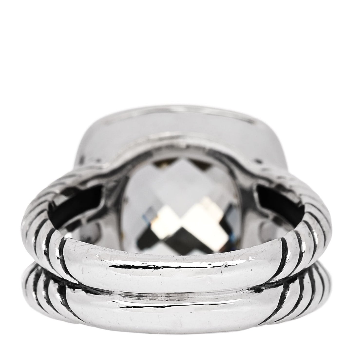 Sterling Silver Diamond Prasiolite 11mm Albion Ring 55 7.25