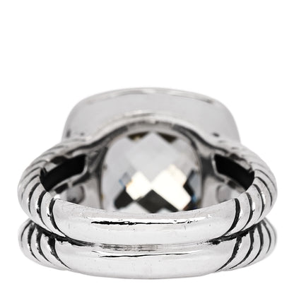 David Yurman Sterling Silver Diamond Prasiolite 11mm Albion Ring 55 7.25 4 of 5