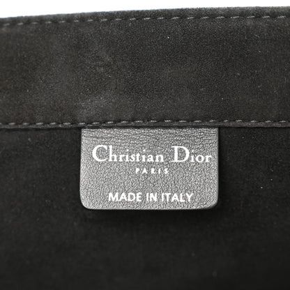 Christian Dior Suede Floral Hand Painted Large Book Tote Black 6 of 10
