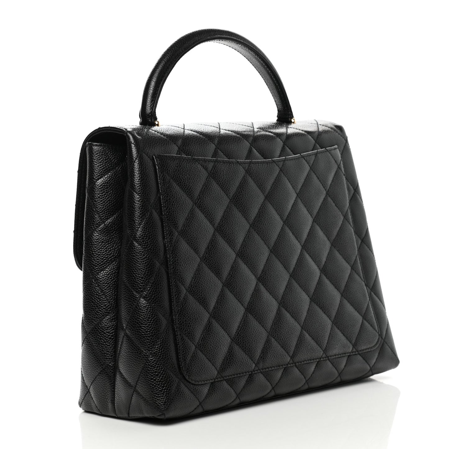 Caviar Quilted Jumbo Kelly Flap Black