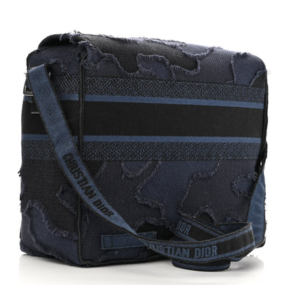 Christian Dior Canvas Embroidered Camouflage Diorcamp Messenger Navy 3 of 12