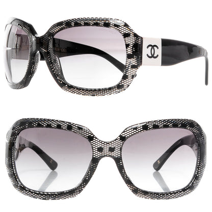 Chanel Acetate CC Lace Effect Sunglasses 5146 Black White 1 of 6