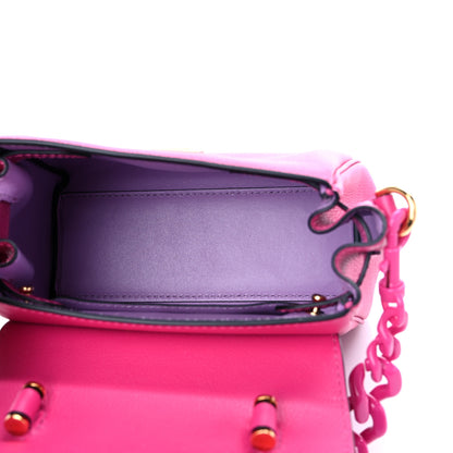 Versace Grained Calfskin Medusa Small Top Handle Handbag Cerise 4 of 10