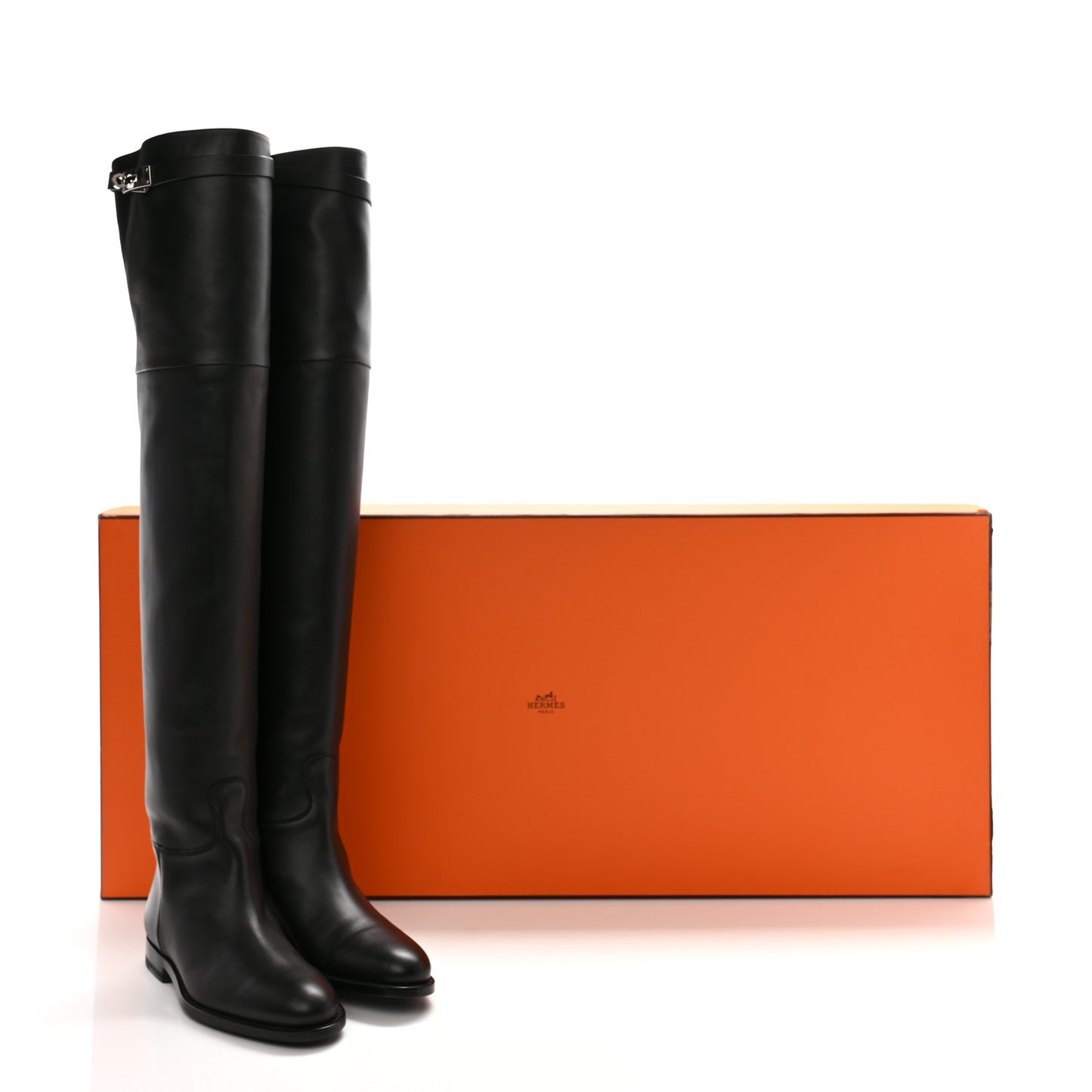 Calfskin High Boots 37 Black