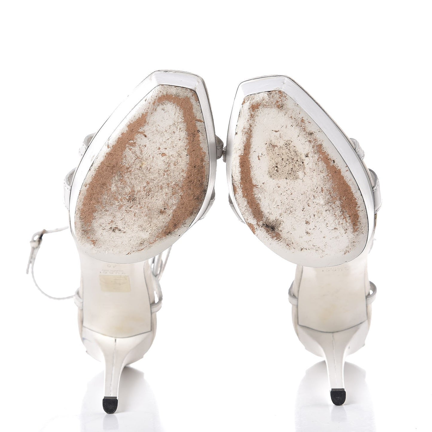 Calfskin Suede Daryl Cage Platform Sandals 40 White