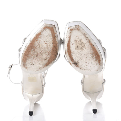 Gucci Calfskin Suede Daryl Cage Platform Sandals 40 White 7 of 15