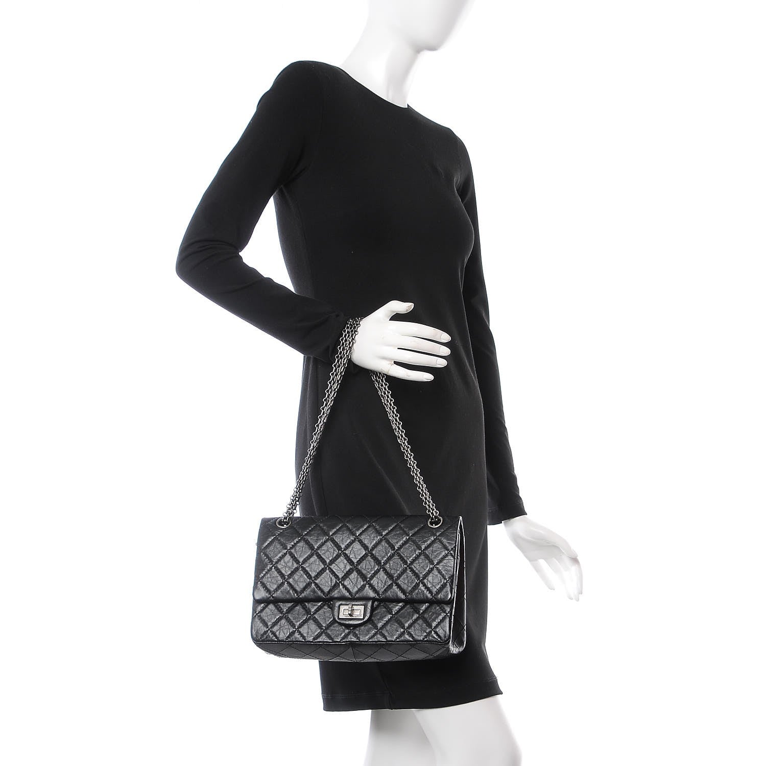 Chanel Aged Calfskin Quilted 2.55 Reissue 226 Flap Black 2 of 9