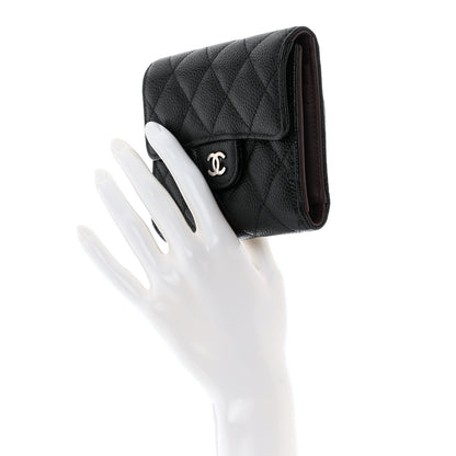 Chanel Caviar Quilted Compact Flap Wallet Black 2 of 9