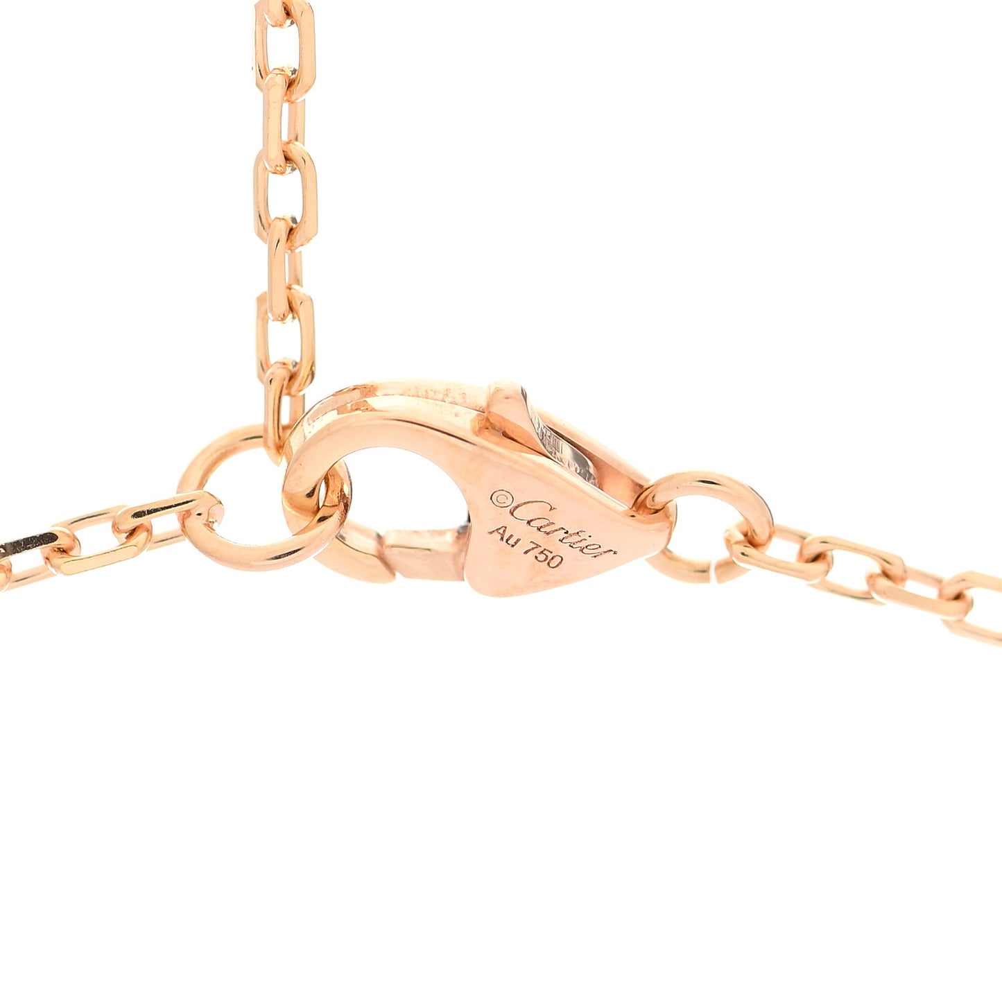 18K Pink Gold Diamond Interlocking LOVE Paved Necklace