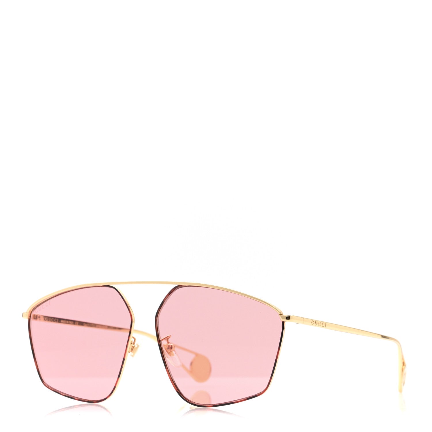 Gucci Square Frame GG0437SA Sunglasses Gold 1 of 9