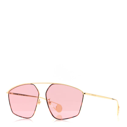 Gucci Square Frame GG0437SA Sunglasses Gold 1 of 9