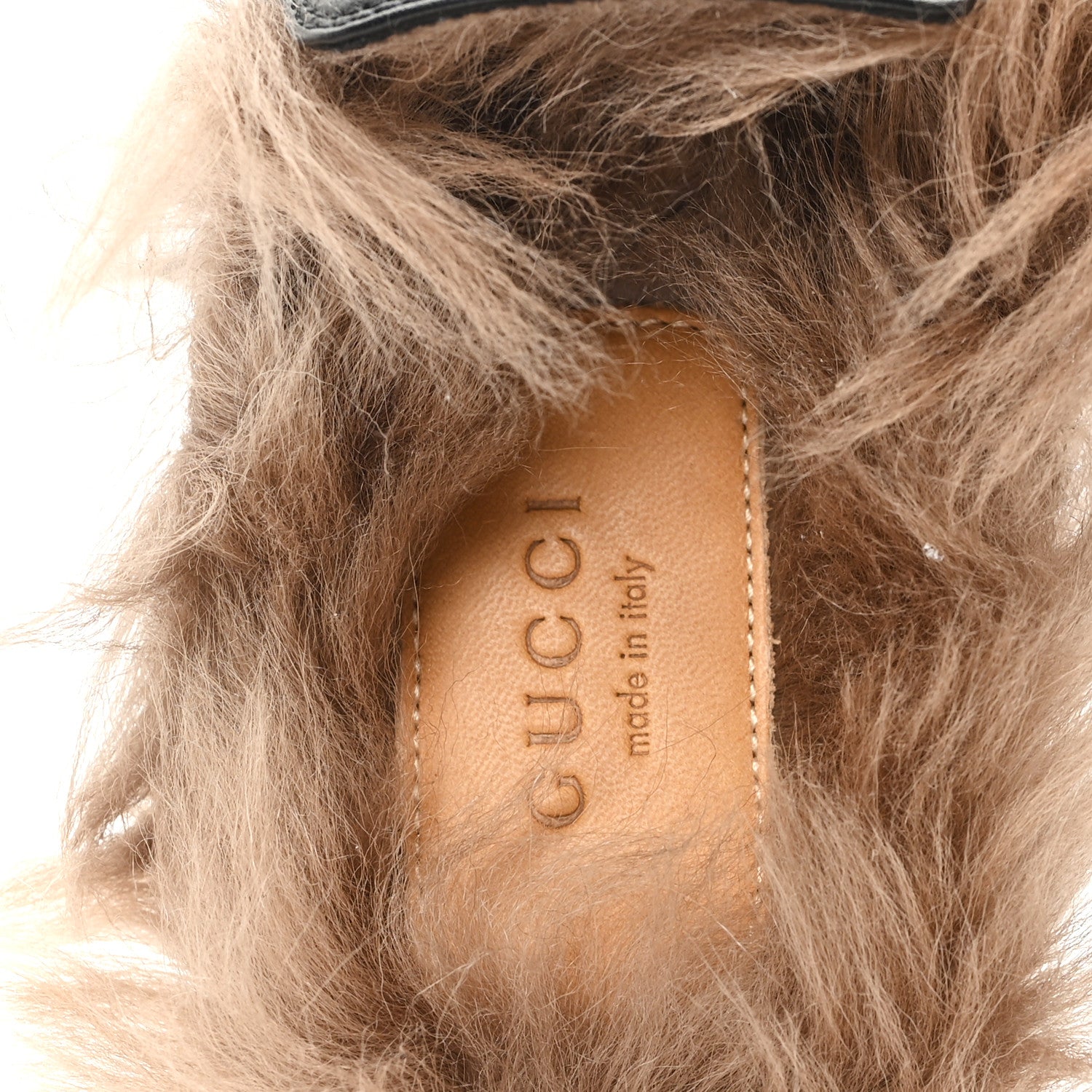 Gucci Calfskin Fur Womens Princetown Slippers 35 Black 7 of 8