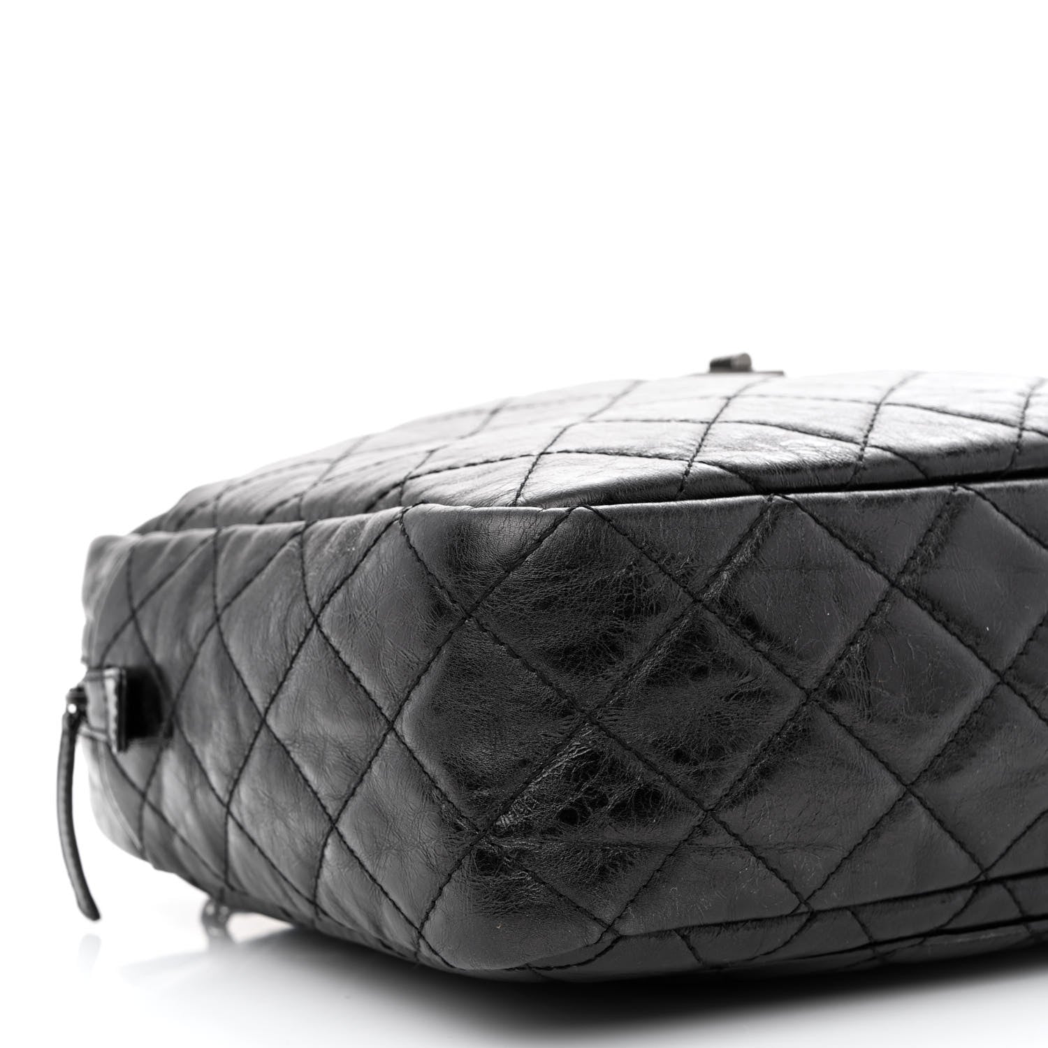 Chanel Metallic Aged Calfskin Quilted Large Reissue Camera Case Black 8 of 9