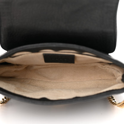 Gucci Pebbled Calfskin Small 1973 Chain Shoulder Bag Black 5 of 11