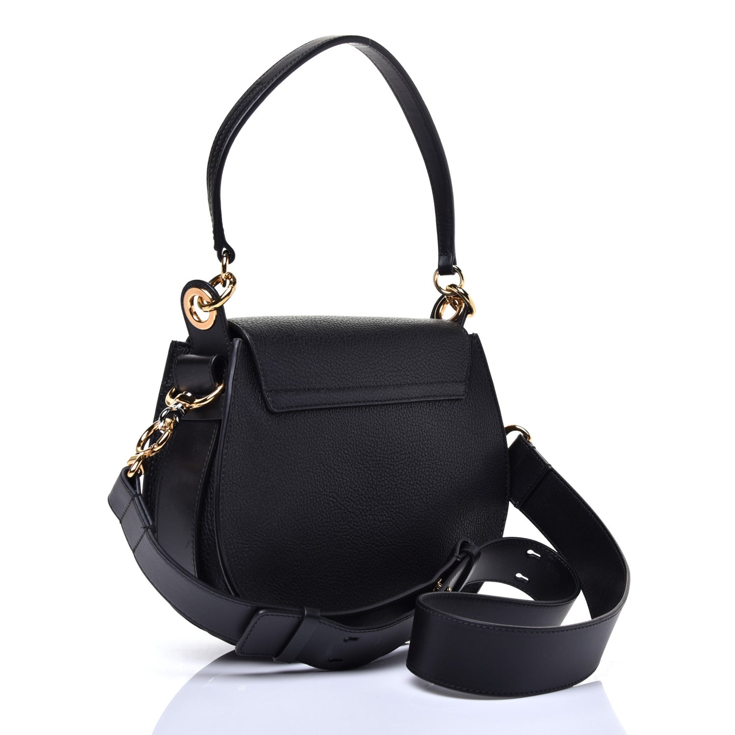 Grained Calfskin Large Tess Bag Black