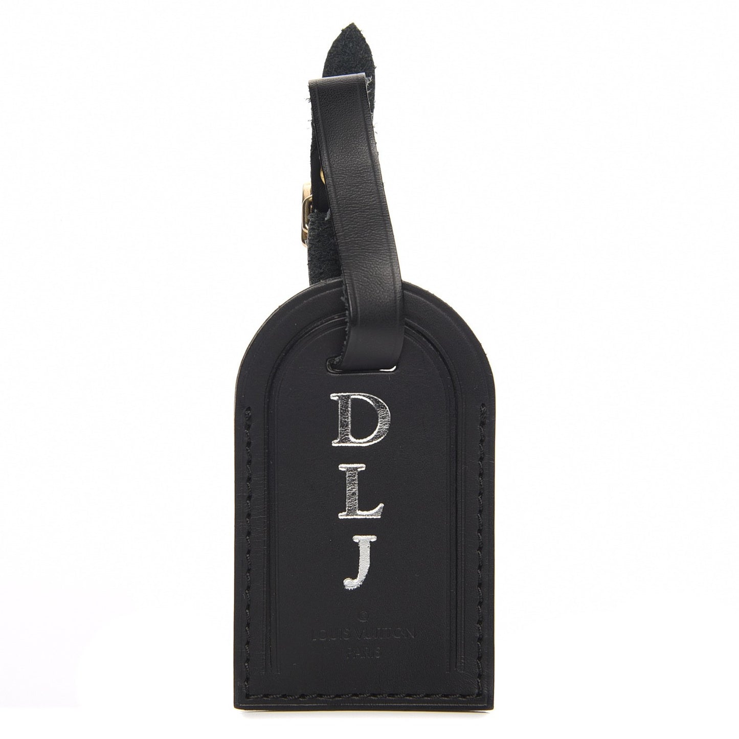 Calfskin Luggage Tag Black