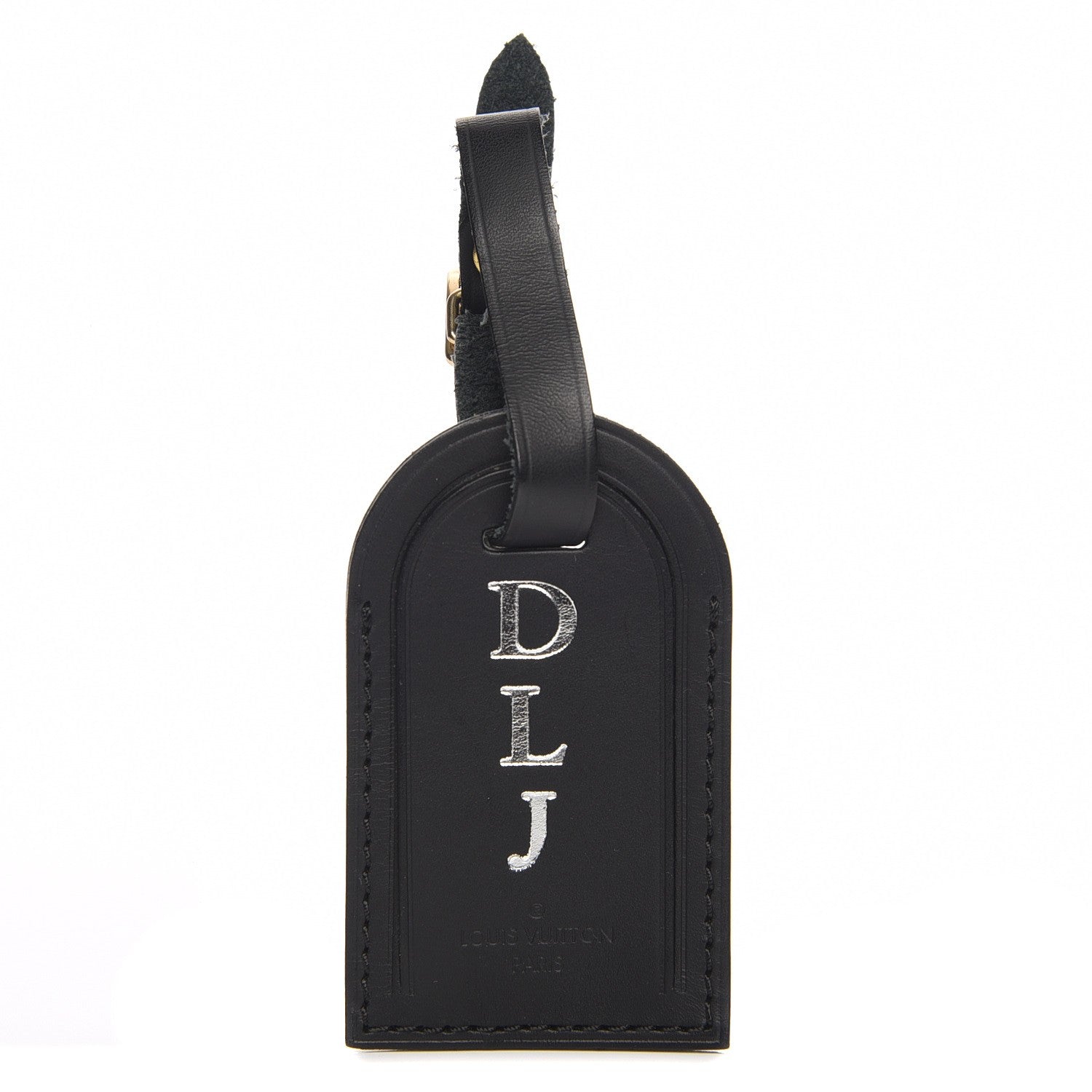 Louis Vuitton Calfskin Luggage Tag Black 1 of 3