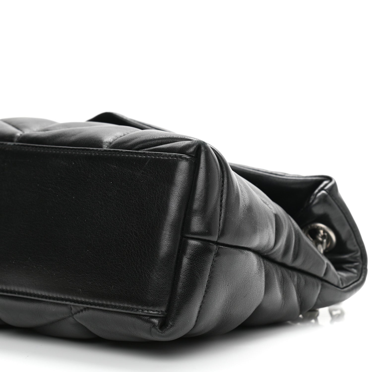 Saint Laurent Lambskin Quilted Small Loulou Puffer Monogram Chain Satchel Black 11 of 11