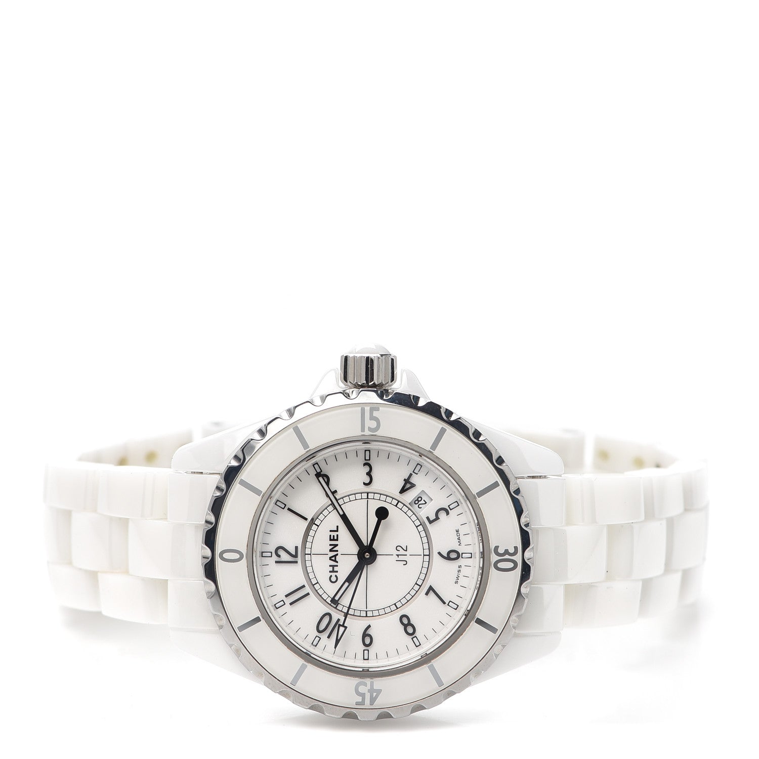 Chanel Stainless Steel Ceramic 33mm J12 Quartz Watch White 2 of 6