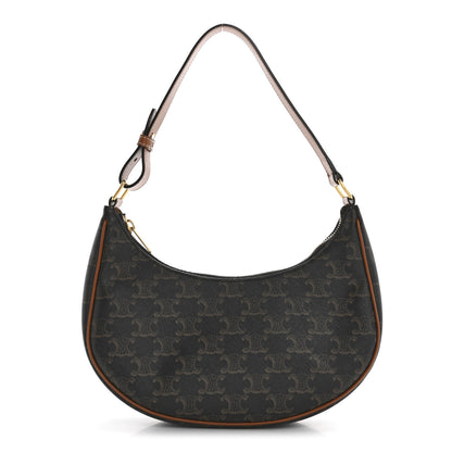 Celine Triomphe Canvas Calfskin Ava Shoulder Bag Tan 1 of 15
