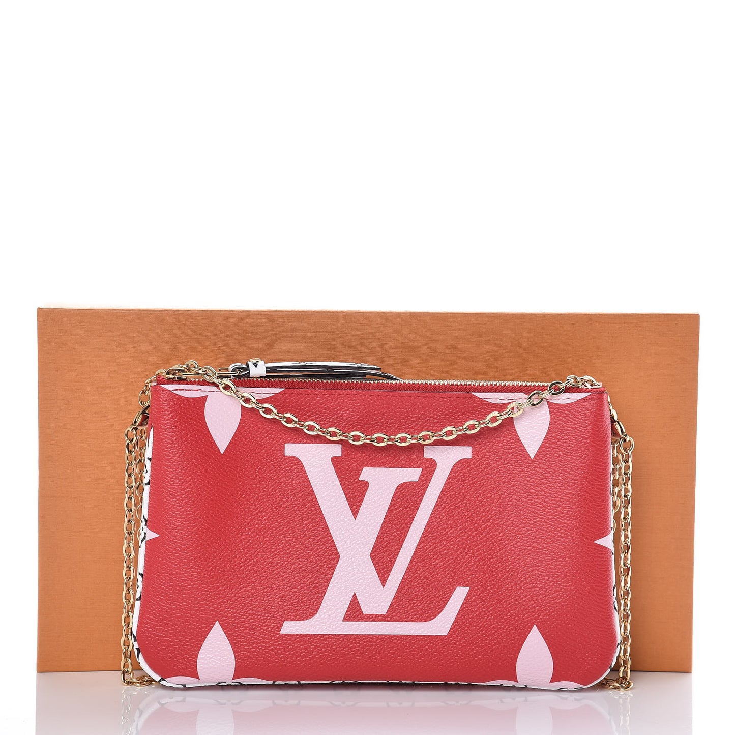 Monogram Giant Double Zip Pochette Rouge