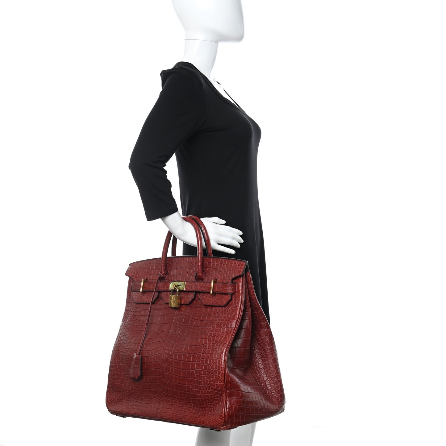 Matte Porosus Crocodile HAC Birkin 40 Bourgogne